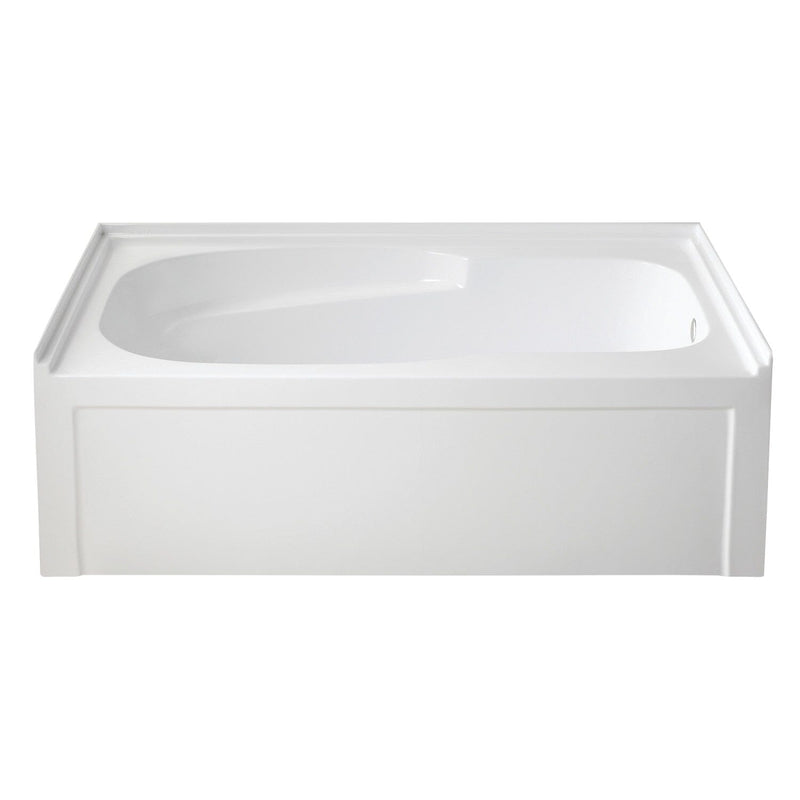 Aqua Eden 60-Inch Acrylic Rectangular 3-Wall Alcove Tub with Armrests and Anti-Skid Surface, Right Hand Drain