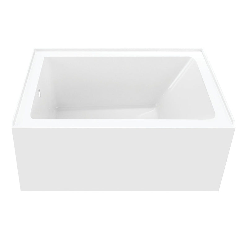 Aqua Eden 48-Inch Acrylic Rectangular 3-Wall Alcove Tub, Left Hand Drain