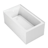Aqua Eden 54-Inch Acrylic Rectangular 2-Wall Corner Alcove Tub, Left Hand Drain