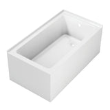 Aqua Eden 54-Inch Acrylic Rectangular 2-Wall Corner Alcove Tub, Right Hand Drain