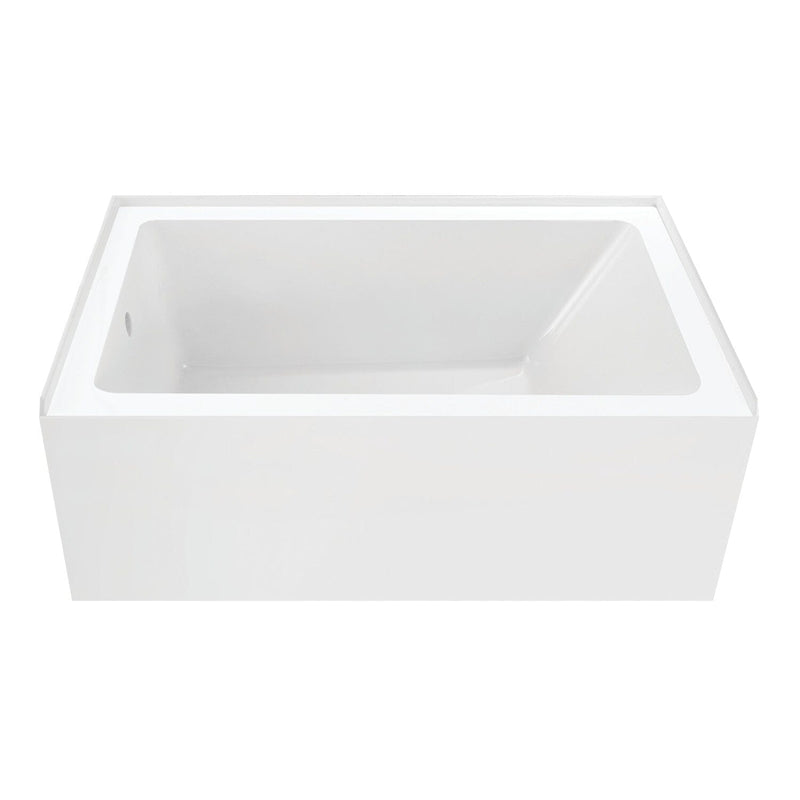 Aqua Eden 54-Inch Acrylic Rectangular 3-Wall Alcove Tub, Left Hand Drain