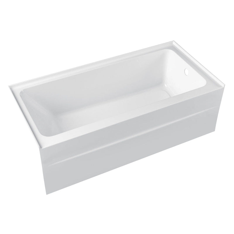 Aqua Eden 60-Inch Anti-Skid Acrylic Rectangular Three-Wall Alcove Tub with Right Drain