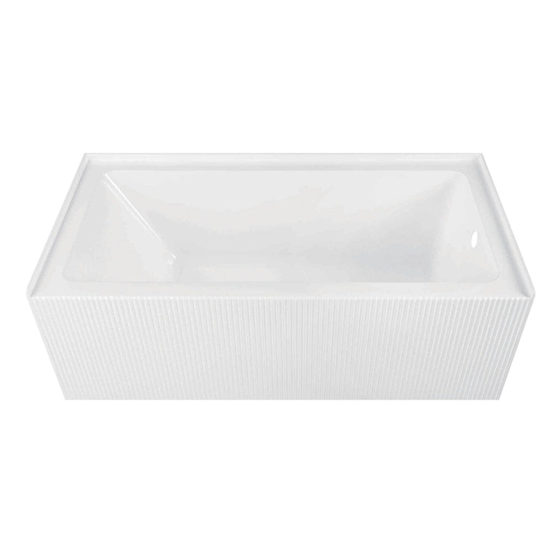 Aqua Eden 60-Inch Anti-Skid Acrylic Rectangular Three-Wall Alcove Tub with Right Drain