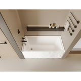 Moraine 60-Inch Acrylic Rectangular Three-Wall Alcove Tub with Left Drain