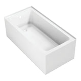 Aqua Eden 60-Inch Acrylic 2-Wall Corner Alcove Tub with Left Hand Drain Hole