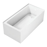 Aqua Eden 60-Inch Acrylic 2-Wall Corner Alcove Tub with Right Hand Drain Hole