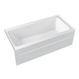 Aqua Eden 60-Inch Anti-Skid Acrylic Rectangular Three-Wall Alcove Tub with Right Drain