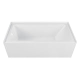 Aqua Eden 60-Inch Anti-Skid Acrylic Rectangular Three-Wall Alcove Tub with Left Drain