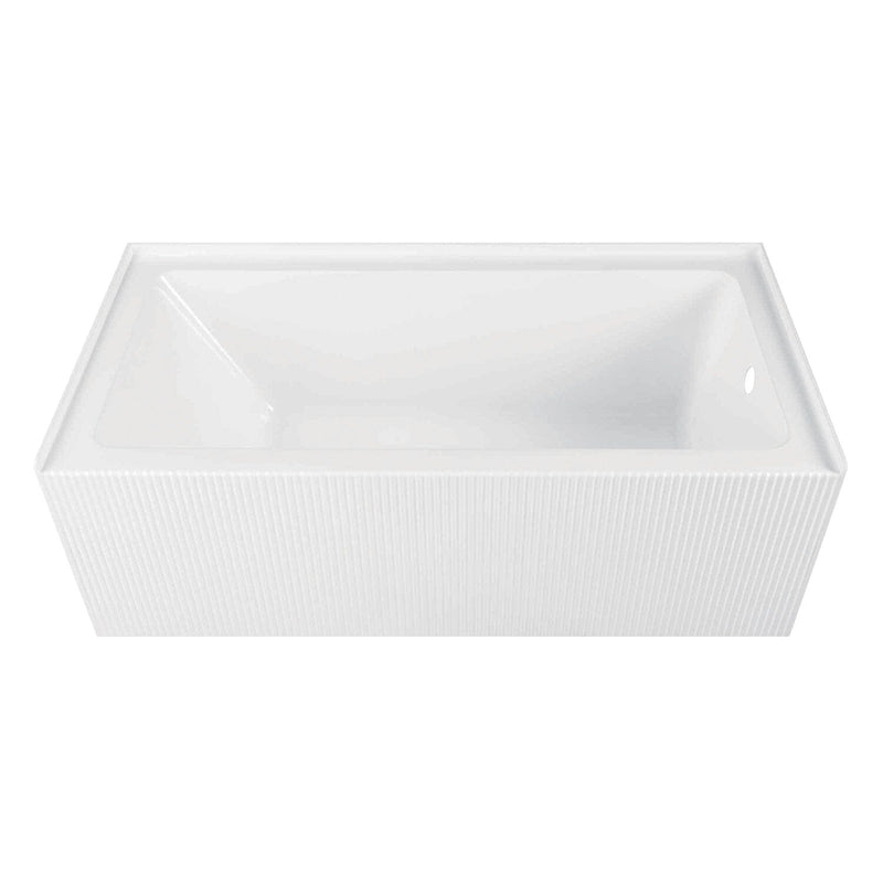 Aqua Eden 60-Inch Anti-Skid Acrylic Rectangular Three-Wall Alcove Tub with Right Drain