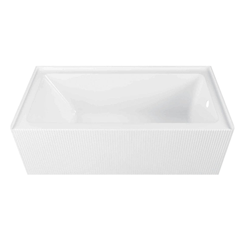 Aqua Eden 66-Inch Anti-Skid Acrylic Rectangular Three-Wall Alcove Tub with Right Drain