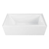 Aqua Eden 66-Inch Anti-Skid Acrylic Rectangular Three-Wall Alcove Tub with Right Drain