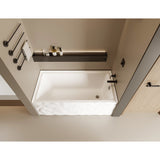Moraine 67-Inch Acrylic Rectangular Three-Wall Alcove Tub with Right Drain