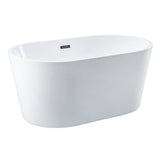 Aqua Eden 53-Inch Acrylic Freestanding Tub with Center Drain Hole