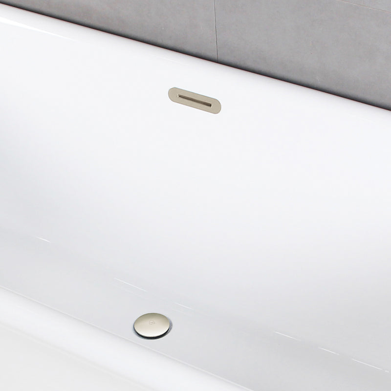 Aqua Eden 60-Inch Acrylic Oval Double Ended Pedestal Tub with Drain (No Faucet Drillings)