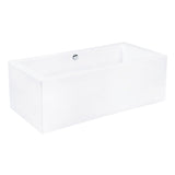 Aqua Eden 67-Inch Acrylic Rectangular Double Ended Freestanding Tub with Drain