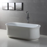 Aqua Eden 66-Inch Acrylic Oval Double Ended Freestanding Tub with Drain and Anti-Skid Surface