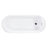 Aqua Eden 66-Inch Acrylic Oval Double Ended Freestanding Tub with Drain and Anti-Skid Surface