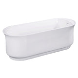Aqua Eden 66-Inch Acrylic Oval Double Ended Freestanding Tub with Drain and Anti-Skid Surface