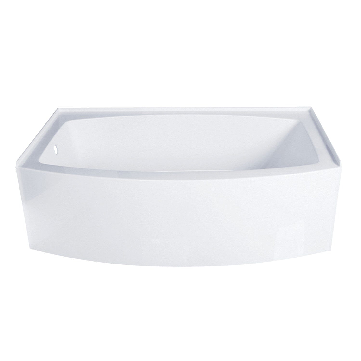 Aqua Eden 66-Inch Acrylic Curved Rectangular Apron 3-Wall Alcove Tub ...