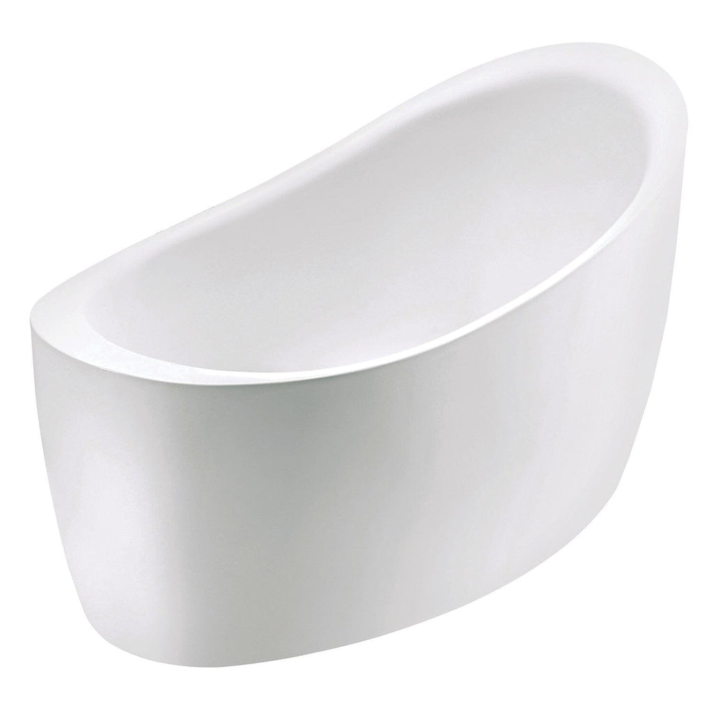 Aqua Eden 51-Inch Acrylic Freestanding Tub with Drain and Integrated Seat