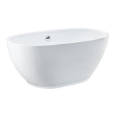 Aqua Eden 55-Inch Acrylic Freestanding Tub with Center Drain Hole