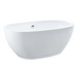 Aqua Eden 59-Inch Acrylic Freestanding Tub with Center Drain Hole