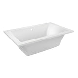 Aqua Eden 59-Inch Acrylic Rectangular Drop-In Tub with Reversible Drain