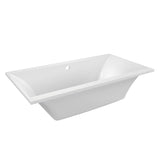 Aqua Eden 67-Inch Acrylic Rectangular Drop-In Tub with Reversible Drain