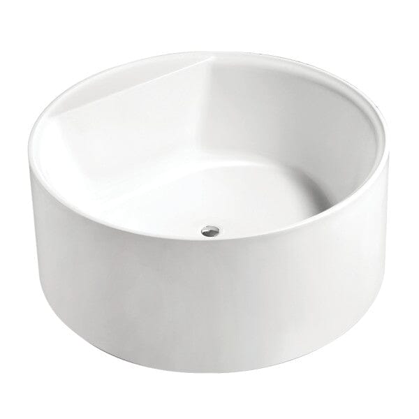 Aqua Eden 53-Inch Round Acrylic Freestanding Tub with Drain