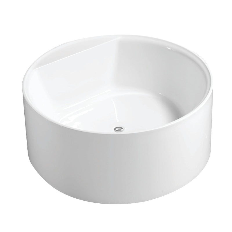 Aqua Eden 53-Inch Acrylic Round Double Ended Freestanding Tub with Drain