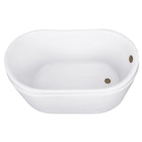 Aqua Eden 52-Inch Acrylic Oval Double Slipper Freestanding Tub with Overflow/Drain Assembly