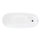 Aqua Eden 54-Inch Acrylic Oval Single Slipper Freestanding Tub with Drain
