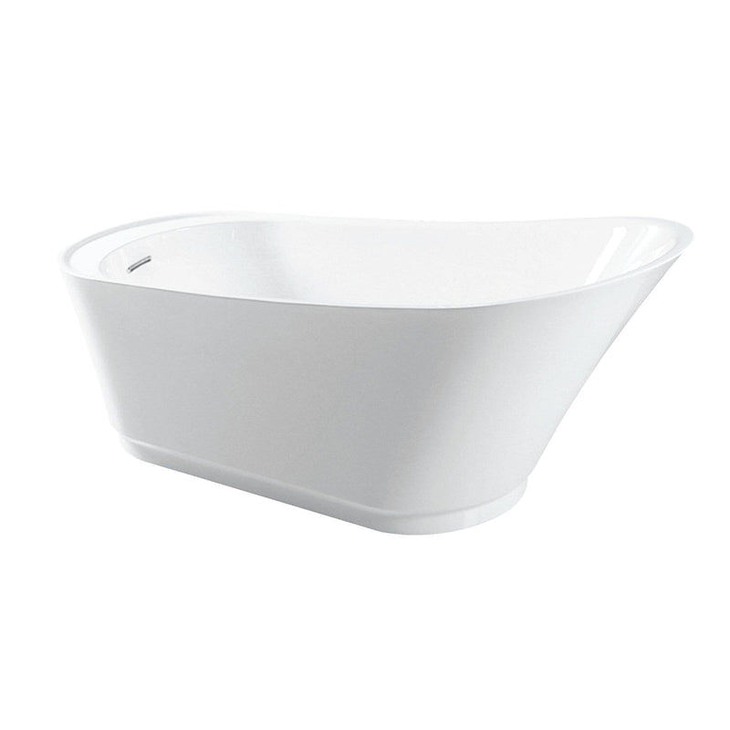 Begonia 60-Inch Acrylic Oval Single Slipper Freestanding Tub with Drain