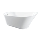 Begonia 60-Inch Acrylic Oval Single Slipper Freestanding Tub with Drain