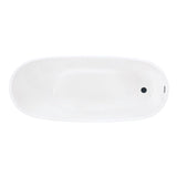 Aqua Eden 63-Inch Acrylic Oval Single Slipper Freestanding Tub with Drain