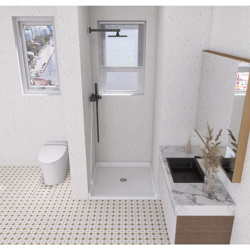 Madura 39-Inch x 38-Inch Anti-Skid Acrylic Barrier Free Single Threshold Shower Base with Center Drain