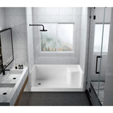 Grenada 60-Inch x 32-Inch Anti-Skid Acrylic Shower Base with Integral Seat, Left Hand Drain