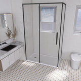 Nauru 60-Inch x 32-Inch Anti-Skid Acrylic Double Threshold Shower Base with Left Drain