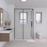 Nauru 60-Inch x 32-Inch Anti-Skid Acrylic Double Threshold Shower Base with Left Drain