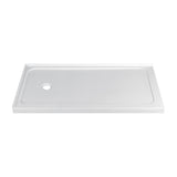 Nauru 60-Inch x 32-Inch Anti-Skid Acrylic Double Threshold Shower Base with Left Drain