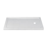 Nauru 60-Inch x 32-Inch Anti-Skid Acrylic Double Threshold Shower Base with Right Drain