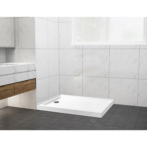 Aruba 60-Inch x 32-Inch Acrylic Double Threshold Shower Base with Left Drain