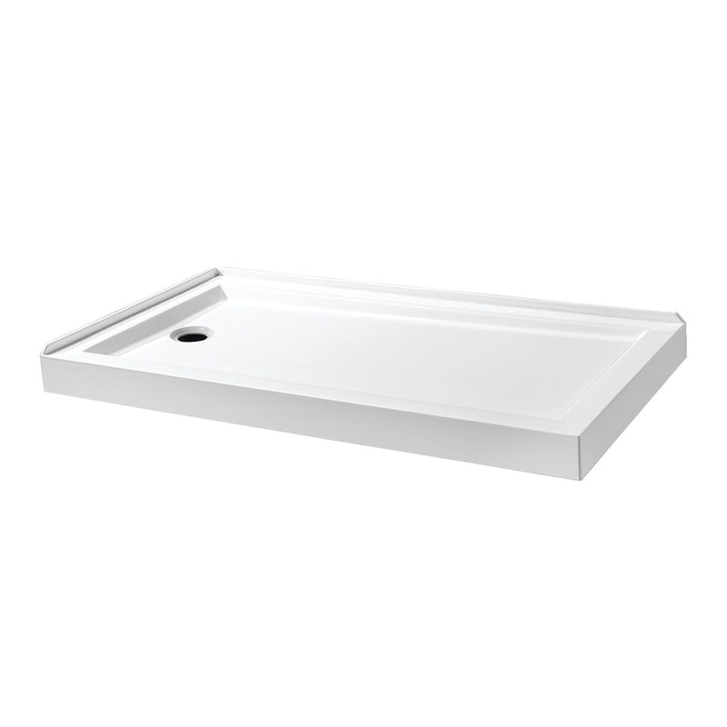 Aruba 60-Inch x 32-Inch Acrylic Double Threshold Shower Base with Left Drain