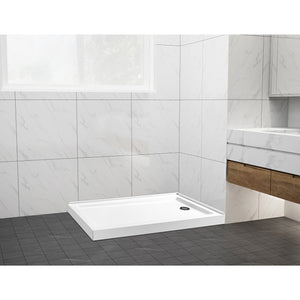 Aruba 60-Inch x 32-Inch Acrylic Double Threshold Shower Base with Left Drain