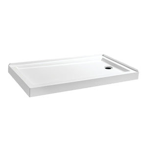 Aruba 60-Inch x 32-Inch Acrylic Double Threshold Shower Base with Left Drain