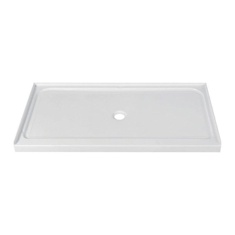Boracay 60-Inch x 32-Inch Anti-Skid Acrylic Single Threshold Shower Base with Center Drain