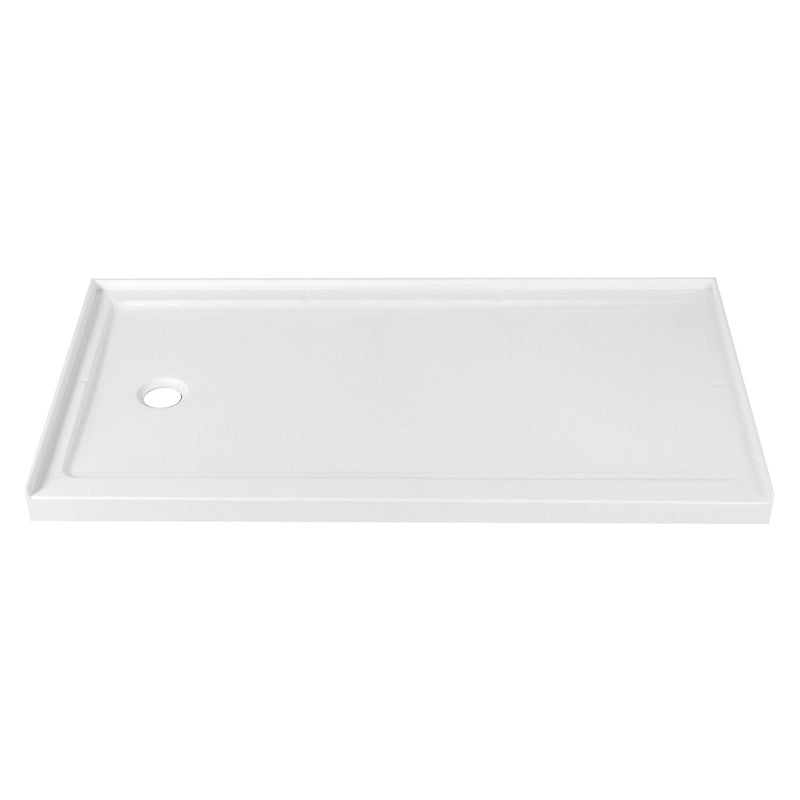 Barbuda 60-Inch x 32-Inch Anti-Skid Acrylic Single Threshold Shower Base with Left Drain