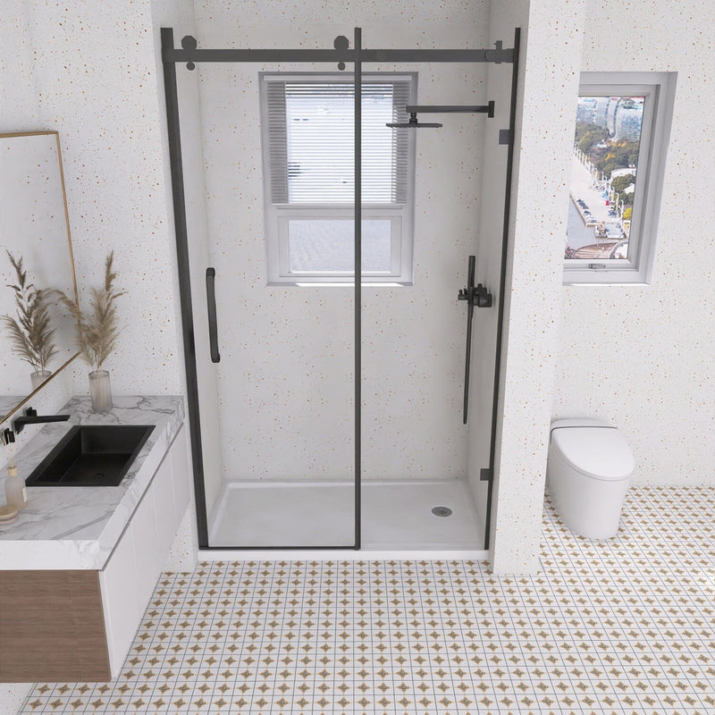 Barbuda 60-Inch x 32-Inch Anti-Skid Acrylic Single Threshold Shower Base with Right Drain