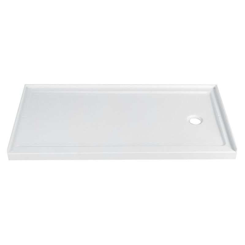 Barbuda 60-Inch x 32-Inch Anti-Skid Acrylic Single Threshold Shower Base with Right Drain