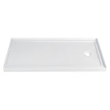 Barbuda 60-Inch x 32-Inch Anti-Skid Acrylic Single Threshold Shower Base with Right Drain